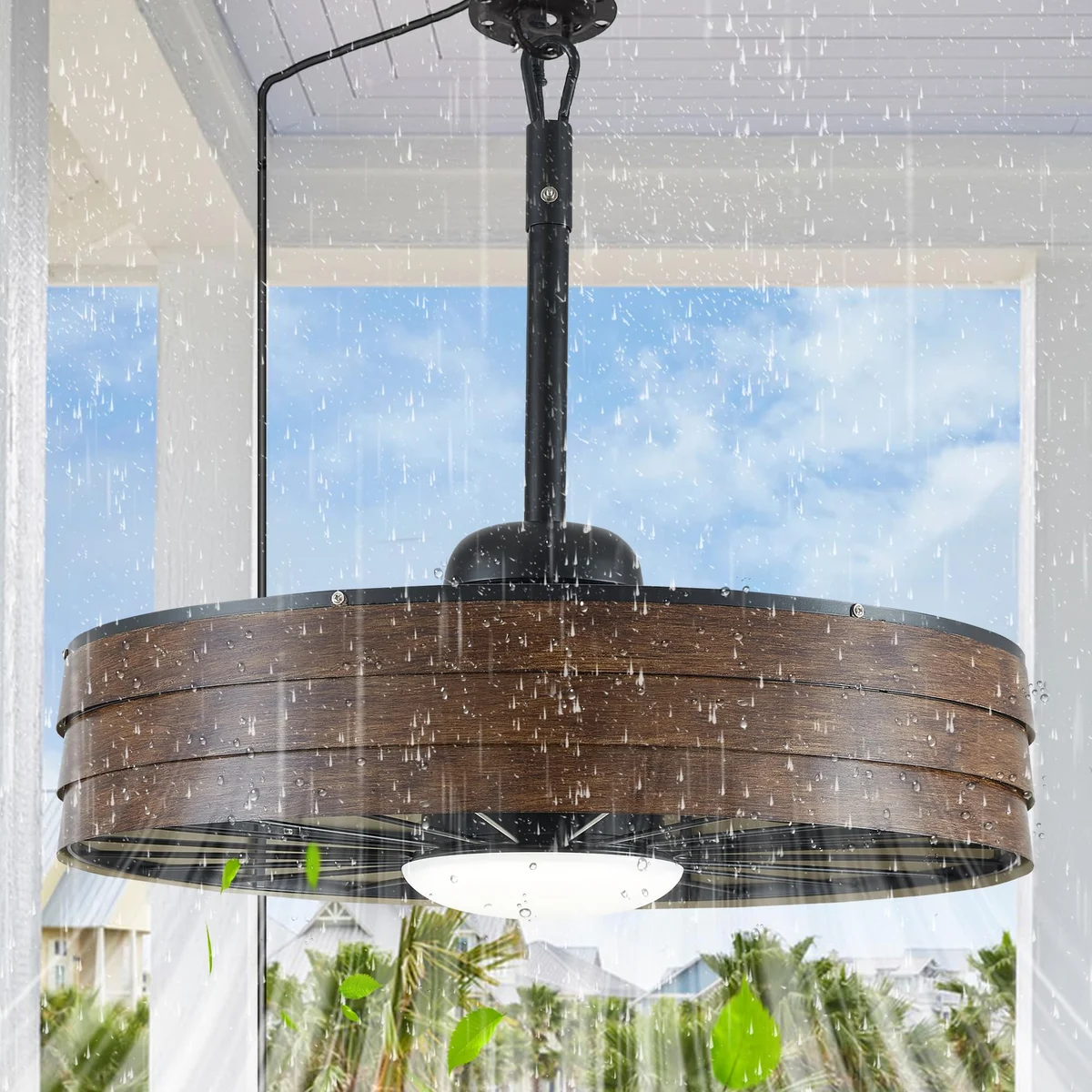 Linher F231 / Outdoor Round Gazebo Fan Lights